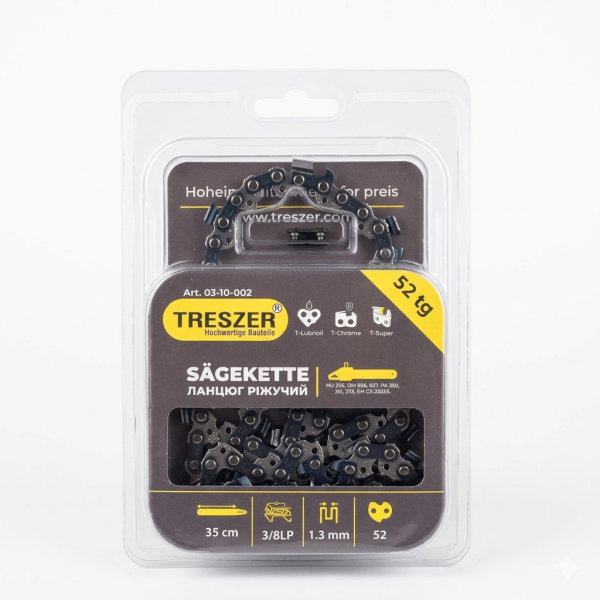 Ланцюг TRESZER бензопили HU, PA. -3/8LP -1,3мм -52в.л. блістер