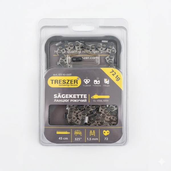 Ланцюг TRESZER бензопили 4500, 5200 .325", -1,5мм -72в.л.-блістер