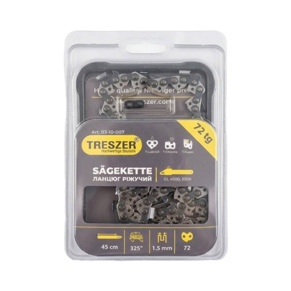 Ланцюг TRESZER бензопили 4500, 5200 .325", -1,5мм -72в.л.-блістер