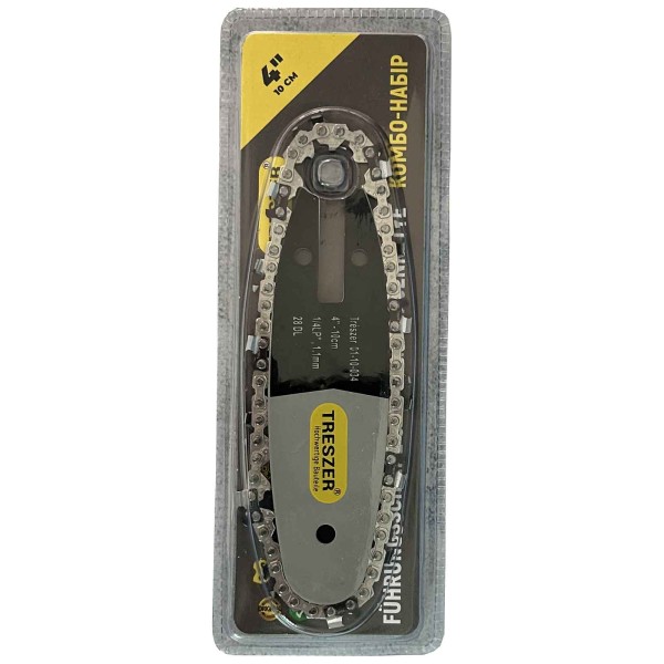 Комплект шины с цепью TRESZER -.1/4" -1,1мм -10см -28в.л.
