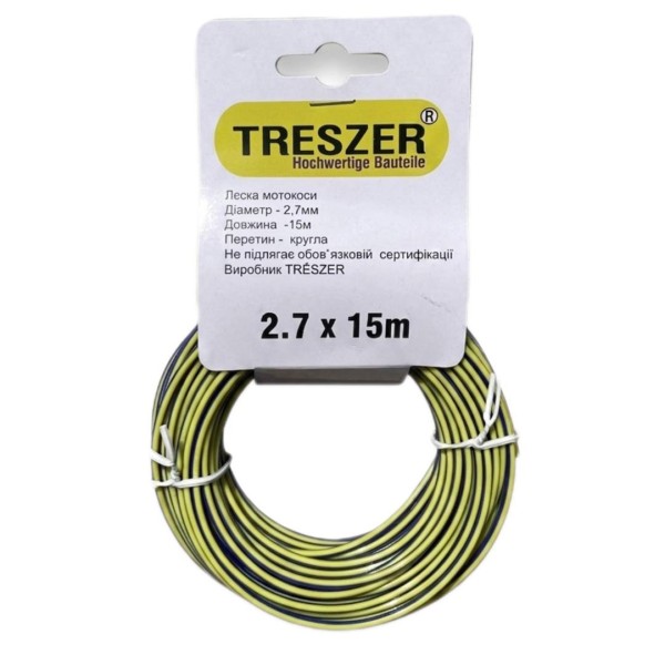 Лєска мотокоси TRÉSZER 2,7мм, 15м кругла
