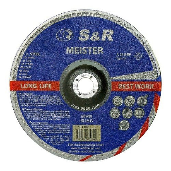 Диск зачистний по металу S&R Meister A24 BF 180x6,0x22,2